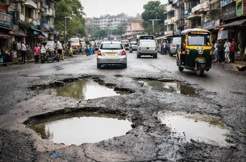 Potholes On Road