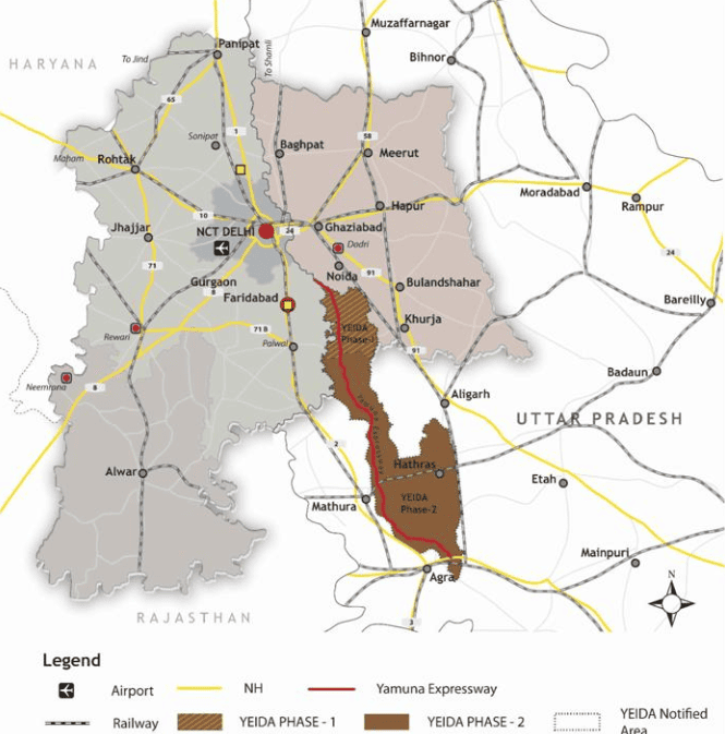 Yamuna expressway project map