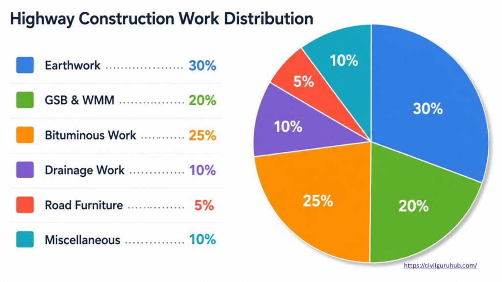 Pie Chart- Highway Quantity Survey Checklist