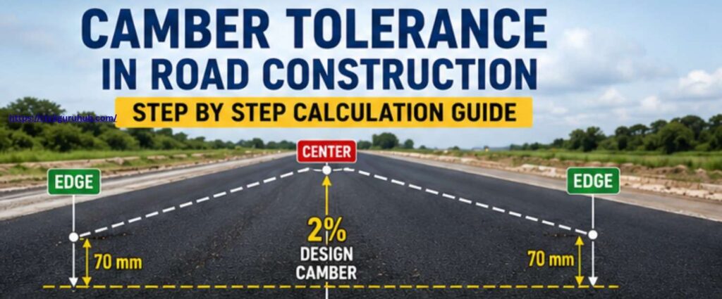 Road camber tolerance guide for construction