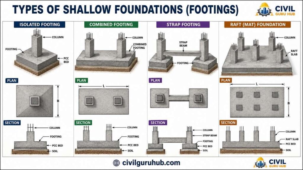 Types of shallow foundation