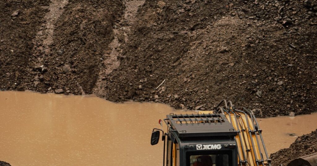 Highway construction in Rainy Season